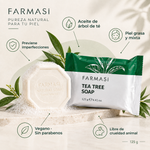 Jabón de Árbol de Té Farmasi — Limpieza Profunda para Piel Grasa e Imperfecciones